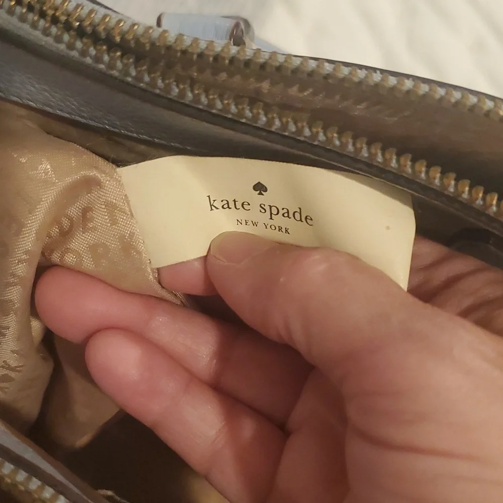 Kate Spade Mulberry Street Leighann Light Blue Leather Tote    14”x10”